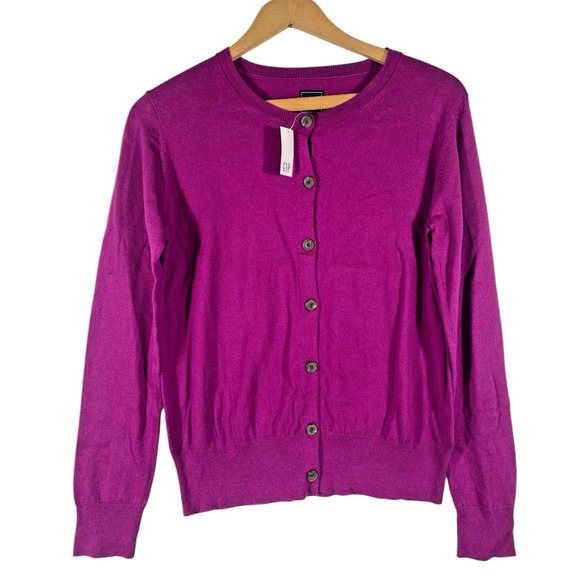 Gap Cardigan Sweater Size Small Purple Pink Button Up Womens Cotton Twee Preppy - Picture 1 of 10